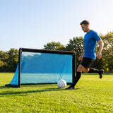 Folding football goal with aluminium frame and high-impact net