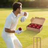 Cricket Balls made from cow-hide leather and Portuguese cork for professional matches