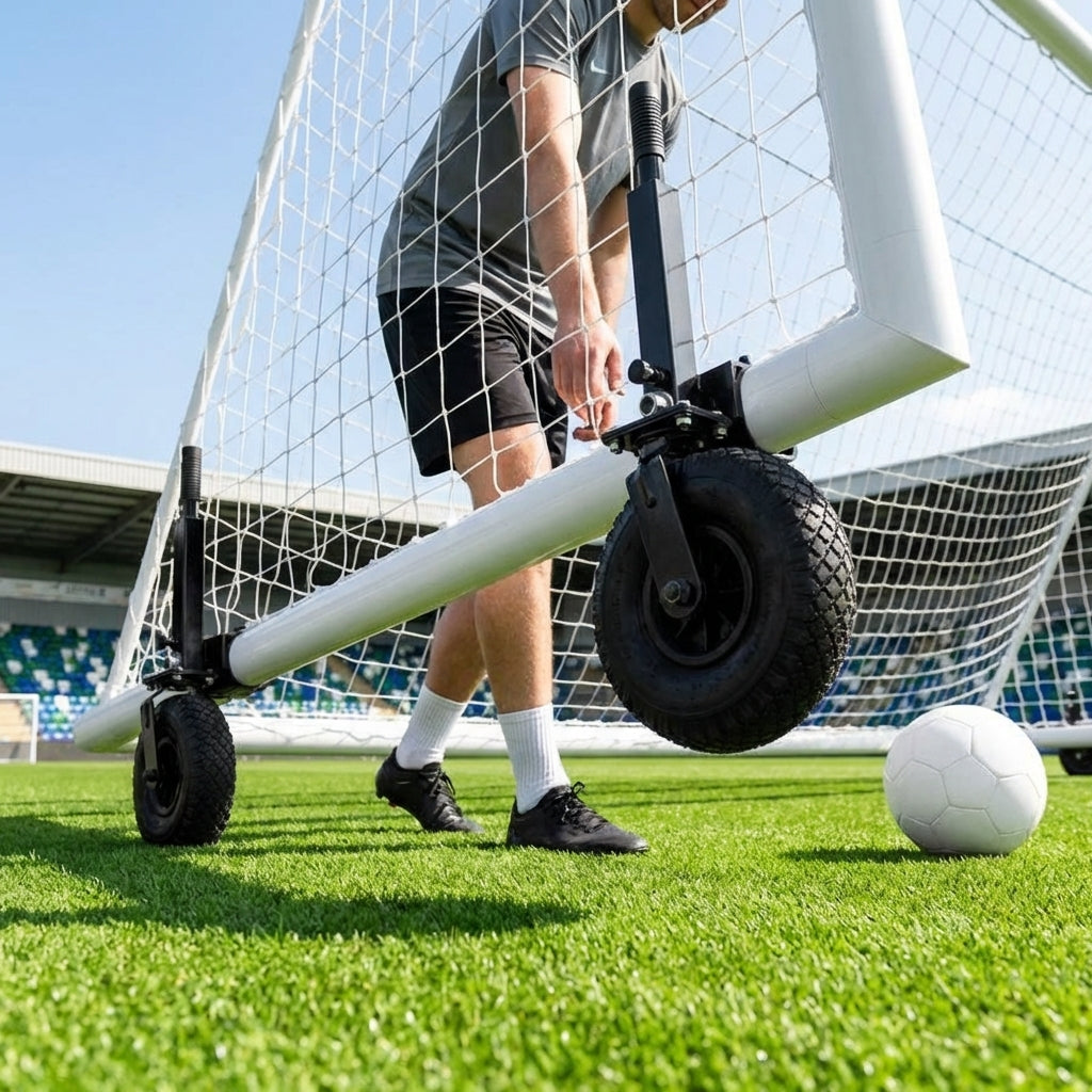 Football goal wheels with 360-degree rotation feature