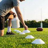 Training marker cones in vibrant colours for sports training