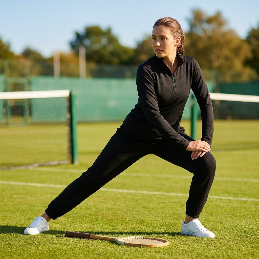 Women's quarter zip tracksuit top made from polyester