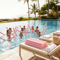 Colourful swimming pool noodles made from EVA foam