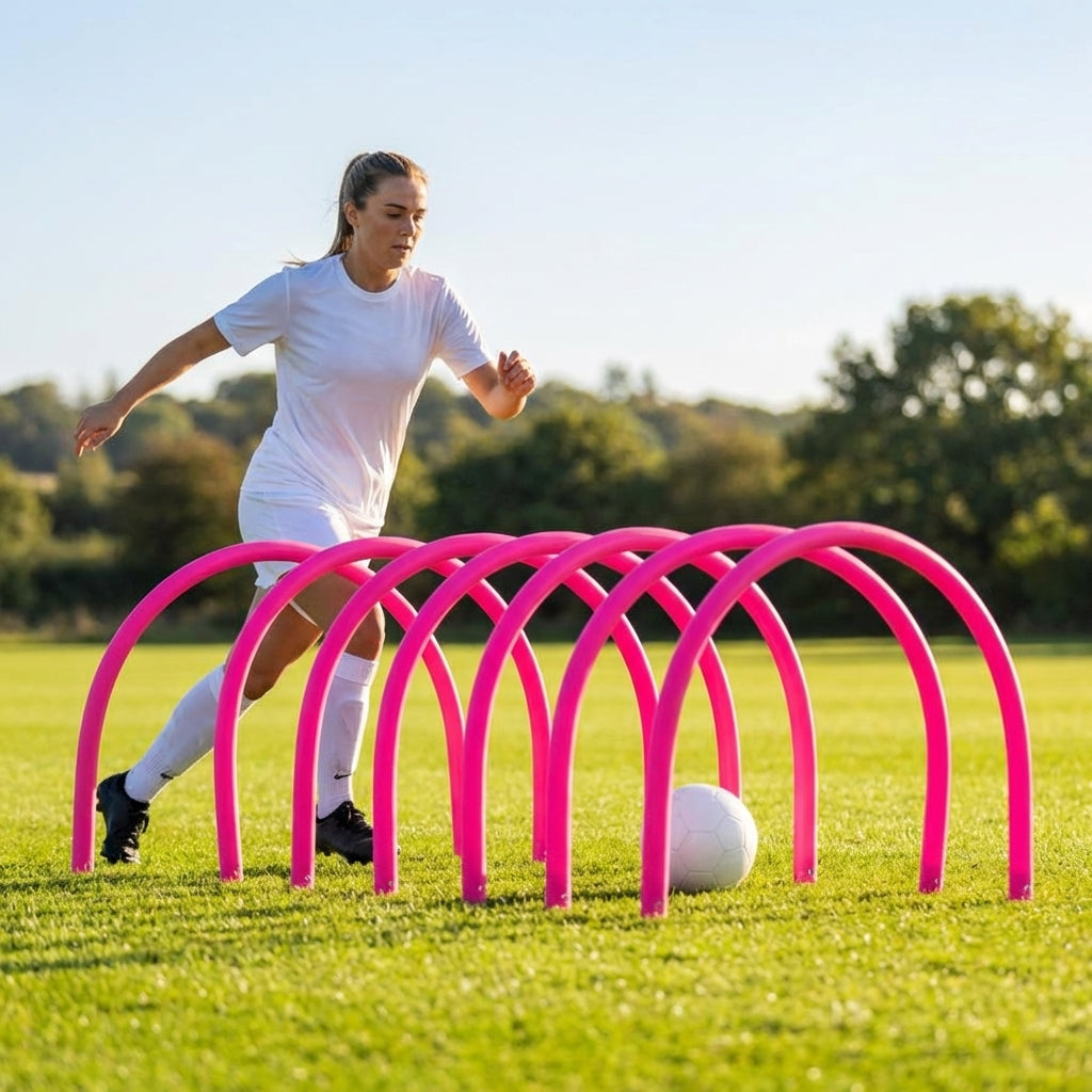Football Training Passing Arcs, Fluorescent Yellow, High Tensile Plastic