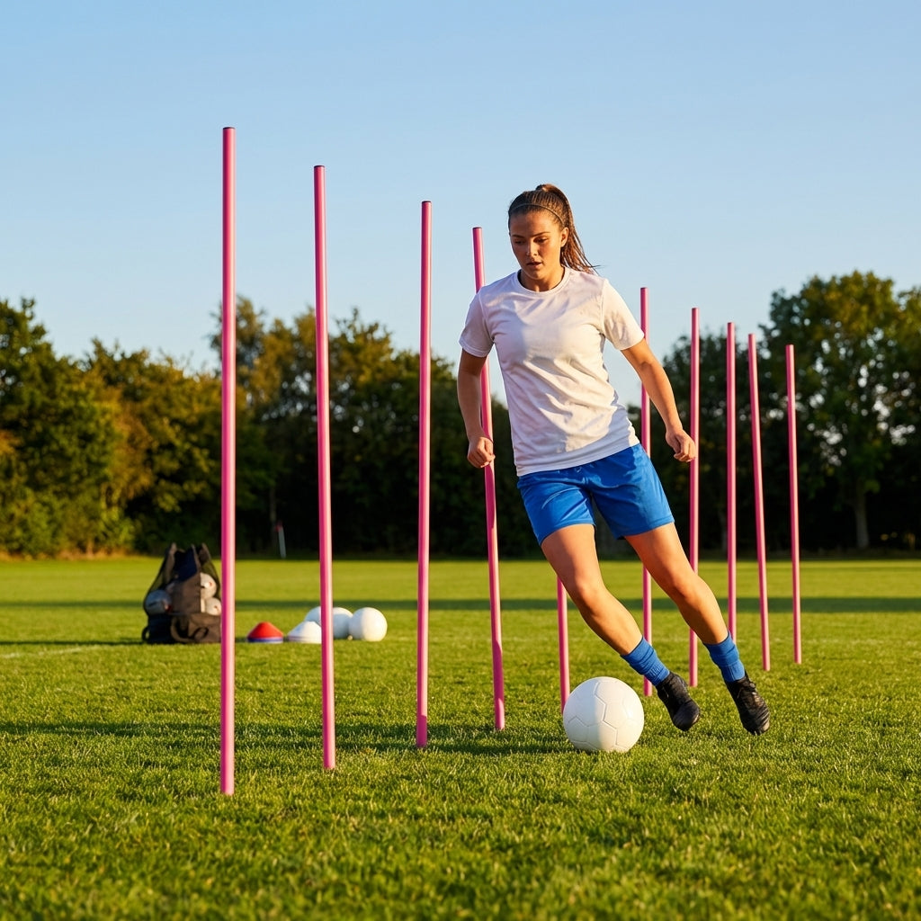 Slalom training poles in vibrant colours for agility training