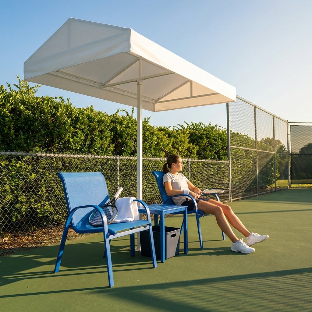 Aluminium Tennis Court Chairs in Blue, Green, and Black