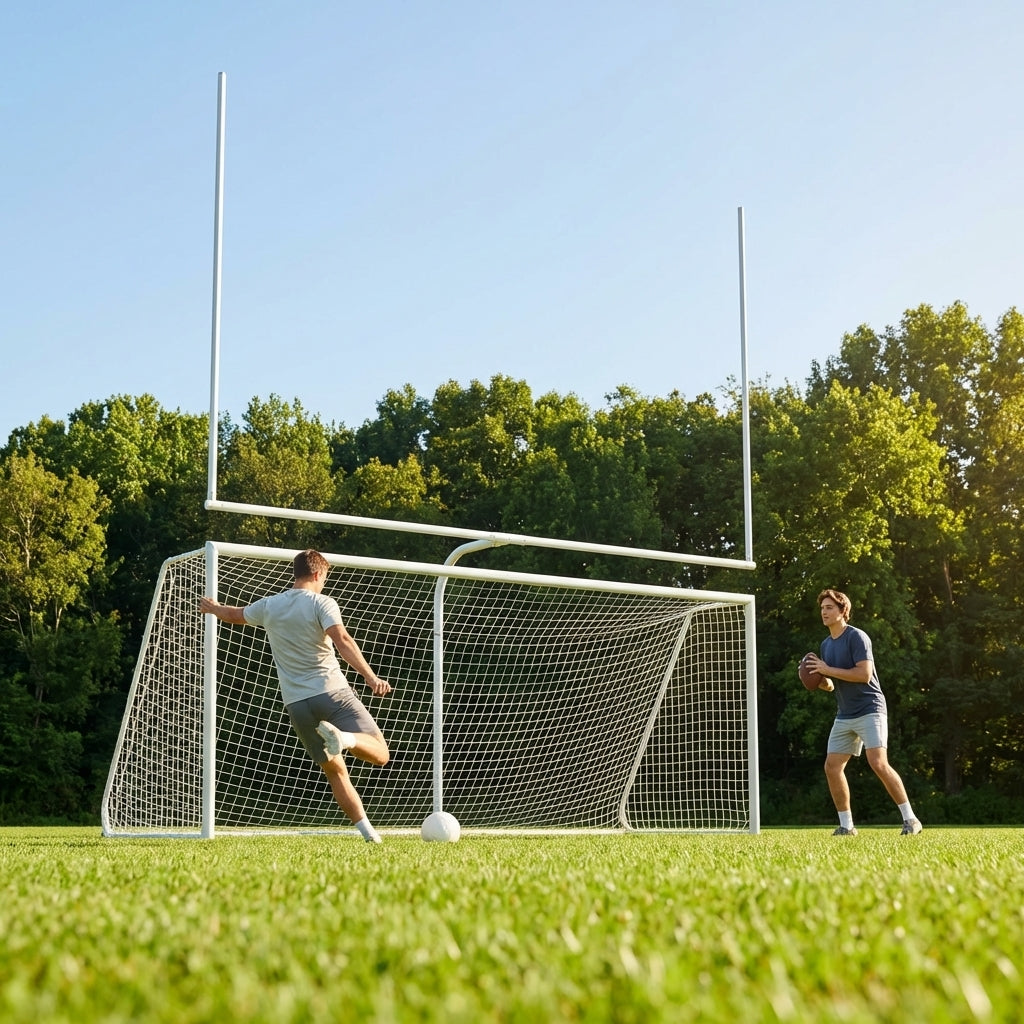 10x6ft aluminium football goal with HDPE net for sports clubs