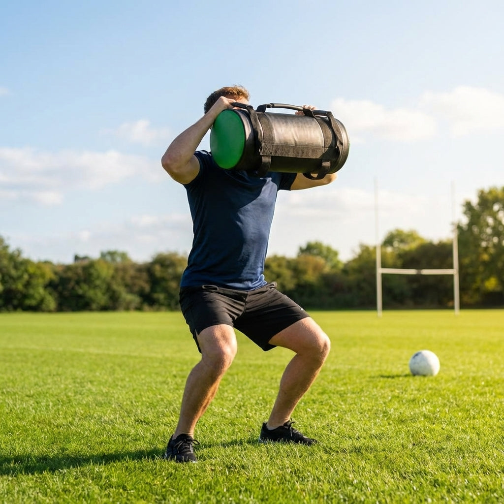 Power Weight Bags in black, available in 5-30kg for gym and home workouts