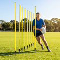 Aussie Rules Slalom Poles in fluorescent yellow for training