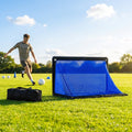Folding football goal with aluminium frame and high-impact net