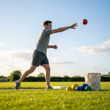 Indoor shot put ball with rubber casing for school use