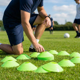 Mini flat disc markers in assorted colours for indoor and outdoor training