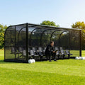 Aluminium team shelter with 16/22 seats for sports venues