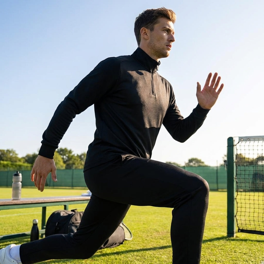 Men's Quarter Zip Tracksuit in Lightweight Polyester