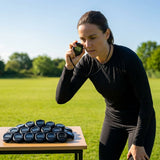 Professional water-resistant stopwatch with triple-row LCD display