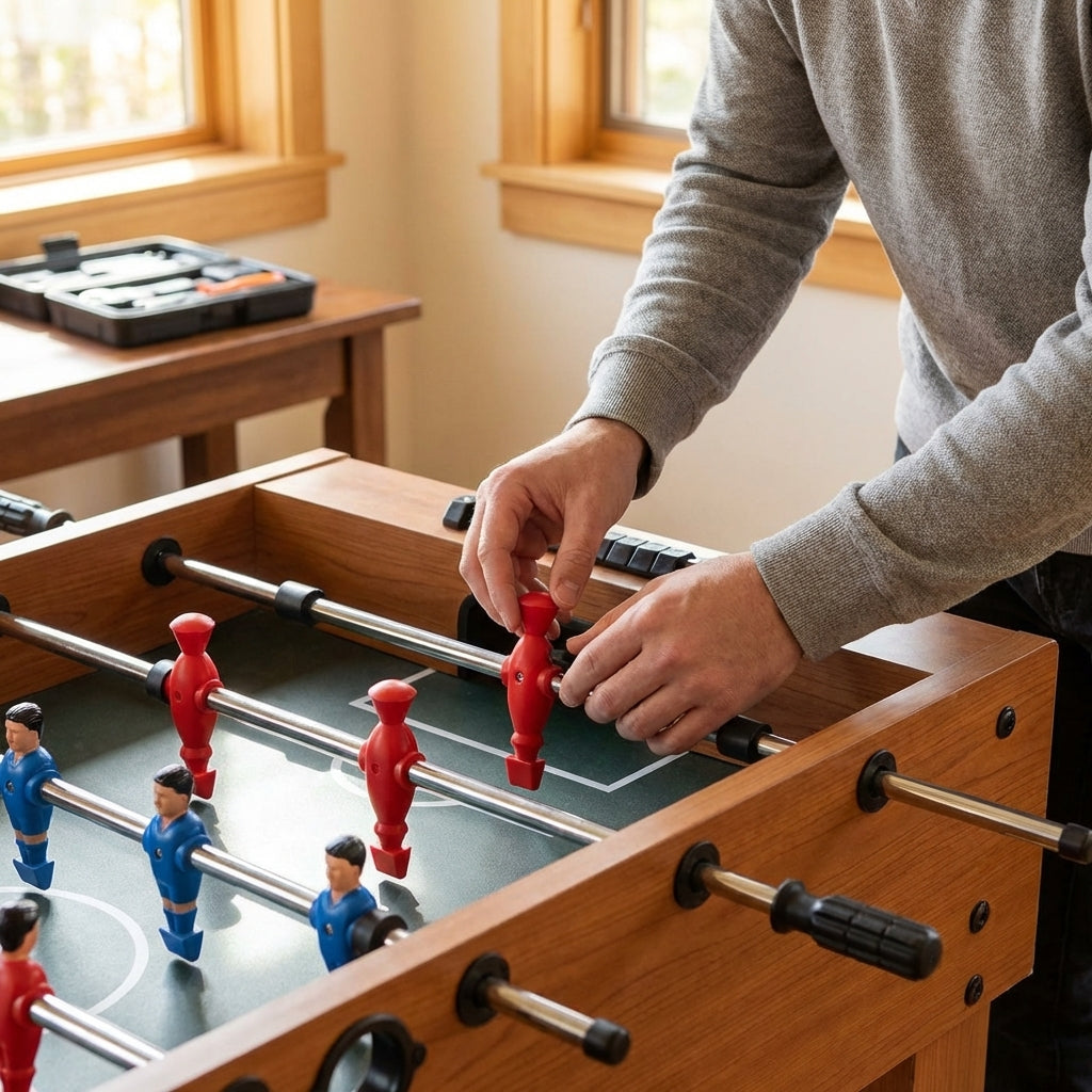 Table football spare parts, including legs and rods
