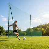 Ball Stop Net System with 8m high galvanised steel posts for sports grounds