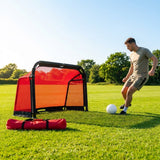 Beach football goal with fluorescent net and aluminium frame