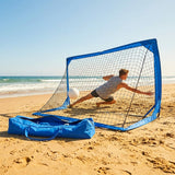 Beach football goal with fluorescent net and aluminium frame