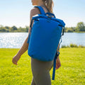 Waterproof dry bag rucksack, 10L capacity in orange, ideal for outdoor sports
