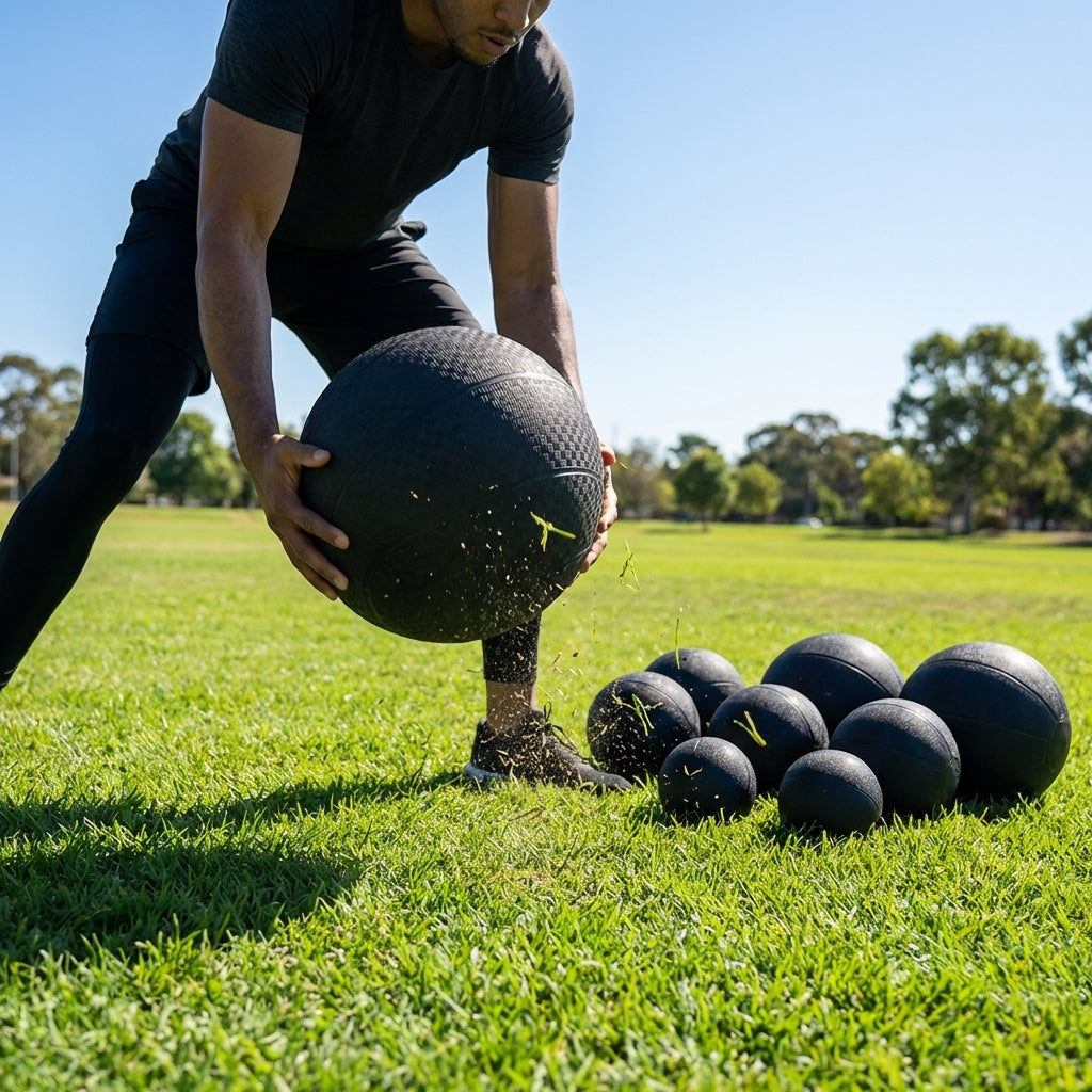 Medicine Balls of varying weights for gym and home fitness