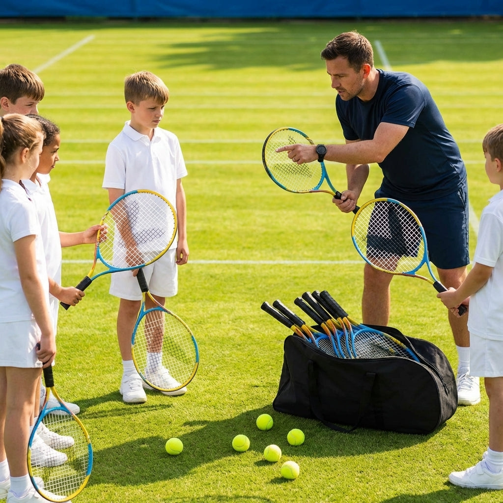 Tennis racket and bag set with aluminium rackets for coaches and players