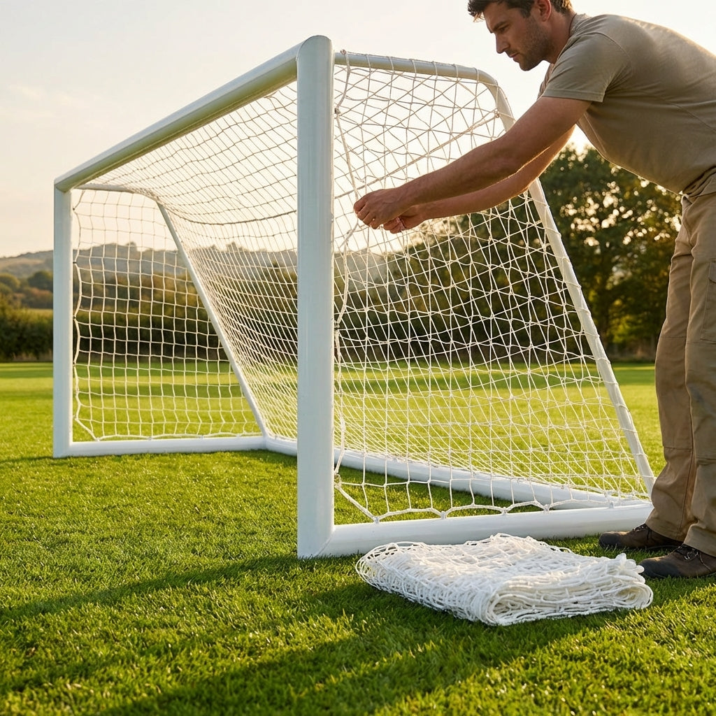 Replacement football goal nets for Alu110 goals, various sizes in white