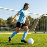 Pre-cut football socks in various sizes and colours for enhanced comfort