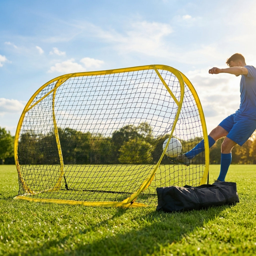 Aluminium Folding Football Goal in various sizes and colours, ideal for training and matches