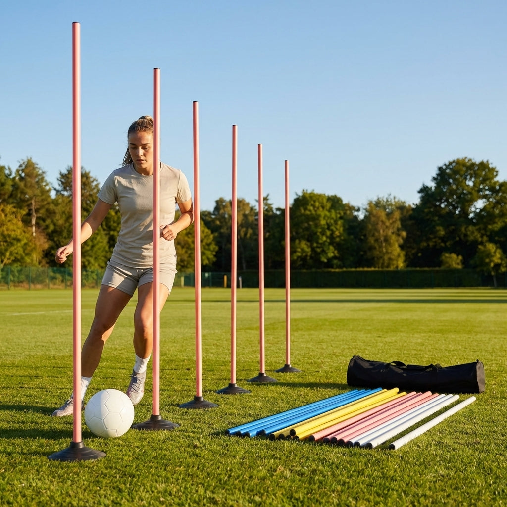 Slalom training poles in vibrant colours for agility training