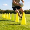 Rugby training marker cones in vibrant colours