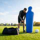 Inflatable football mannequins available in multiple sizes for training use