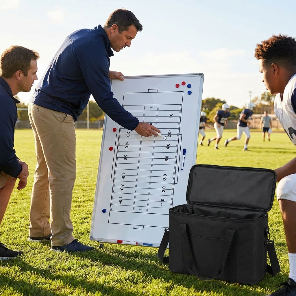 Double-sided coaching board with aluminium frame and accessories