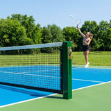 Freestanding aluminium pickleball posts with wheels