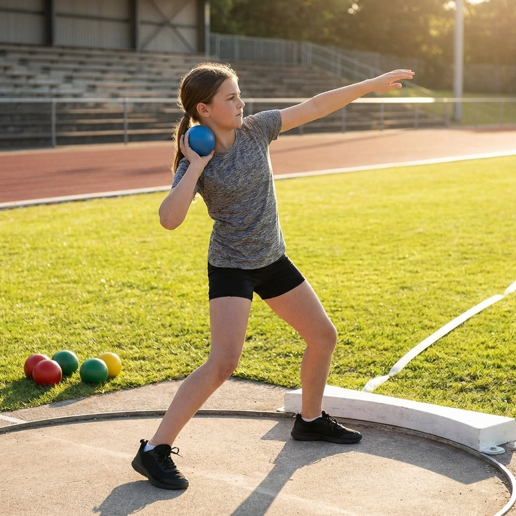 Colourful junior shot put set made from durable PVC