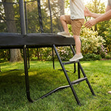 Weatherproof trampoline access ladder with anti-slip steps