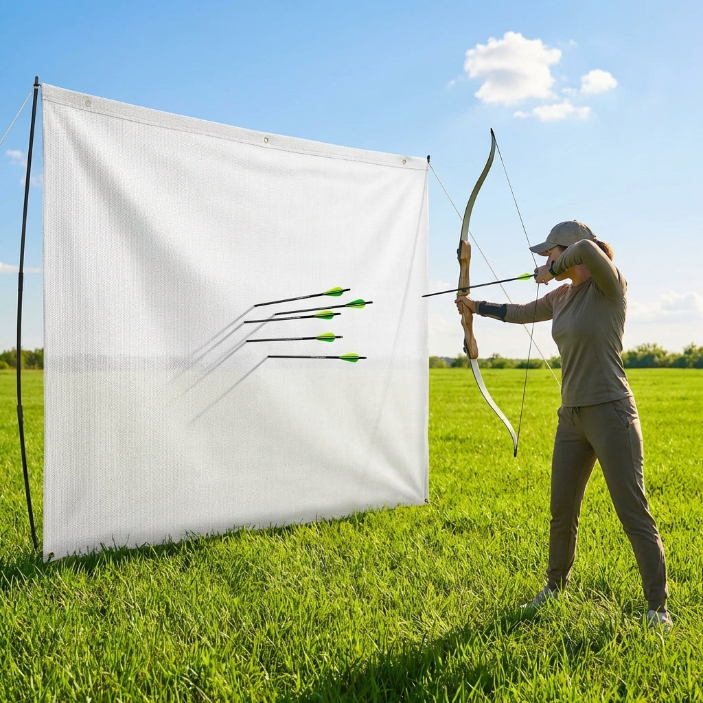 Custom-size archery netting in multiple colours for indoor and outdoor use