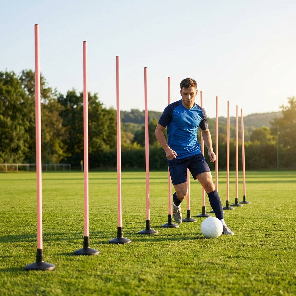 Slalom training poles in vibrant colours for agility training
