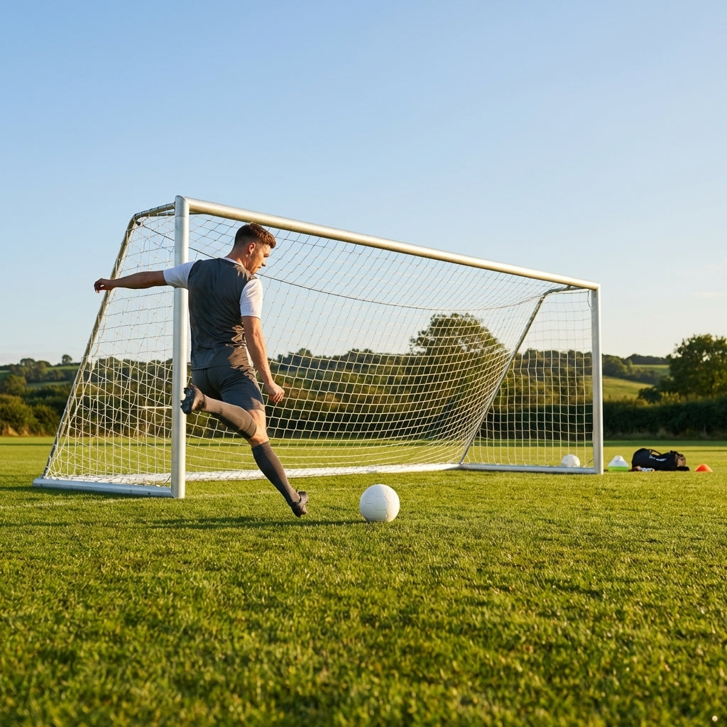 21ft x 7ft reinforced aluminium football goal