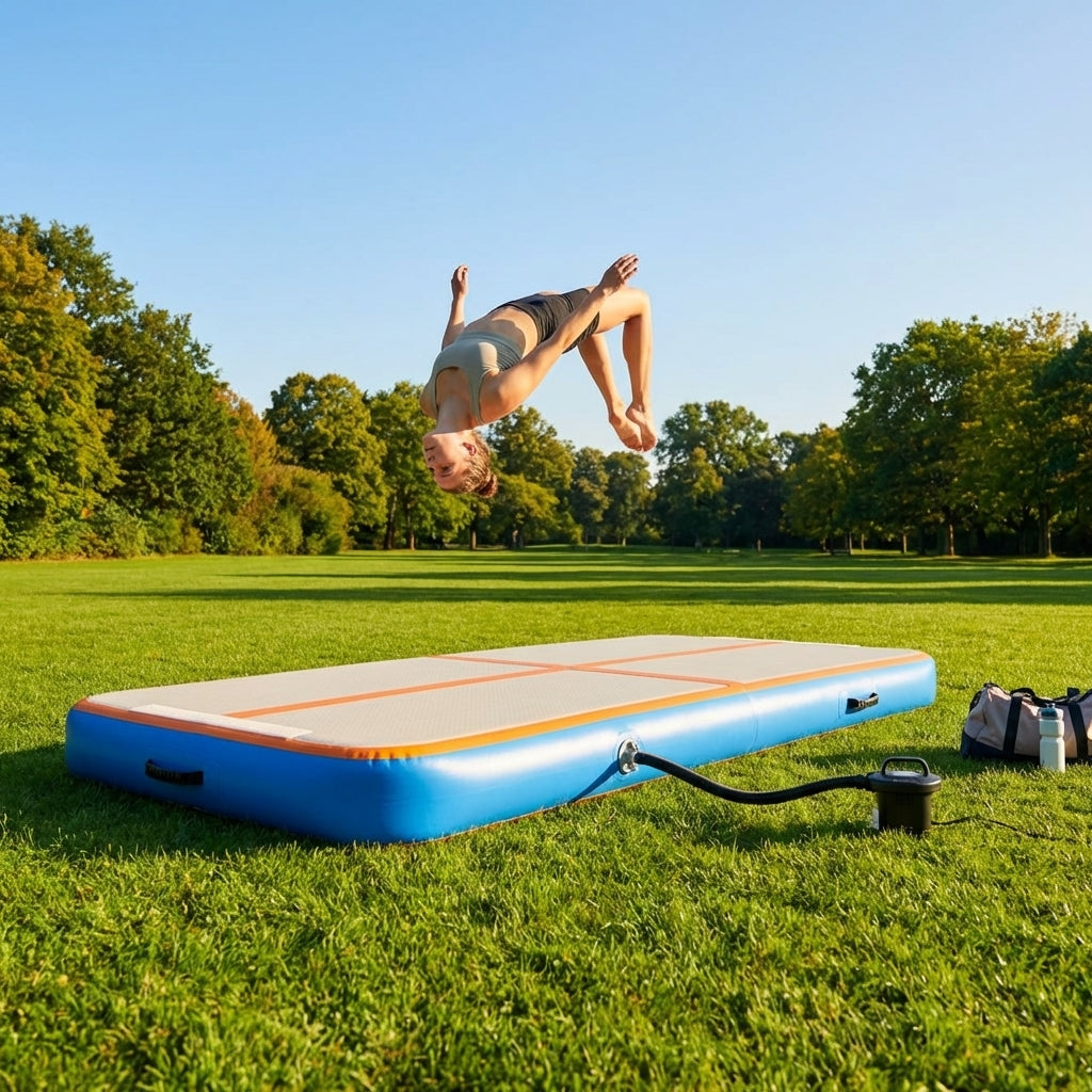 Inflatable Gymnastics Mats available in various sizes for home and gym use