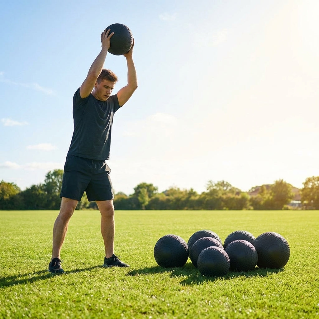 Medicine Balls of varying weights for gym and home fitness