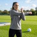Women's tracksuit top in polyester with quarter zip and stand-up collar