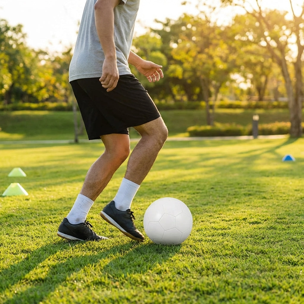 Futsal football with durable outer layer suitable for indoor and outdoor use
