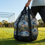 Football carry bag with 12 footballs, durable mesh