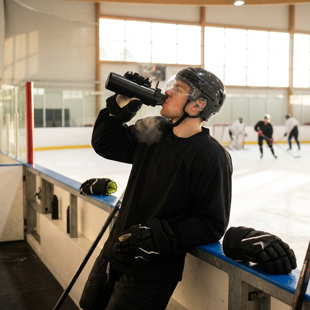 Ice Hockey Water Bottle 1L BPA-Free Plastic