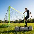 Folding football goal with aluminium frame and high-impact net