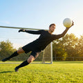 Vibrant men's goalkeeper kit in fluro green with long sleeves