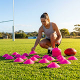 Colourful training marker cones for sports fields