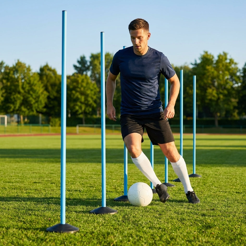 Slalom training poles in vibrant colours for agility training