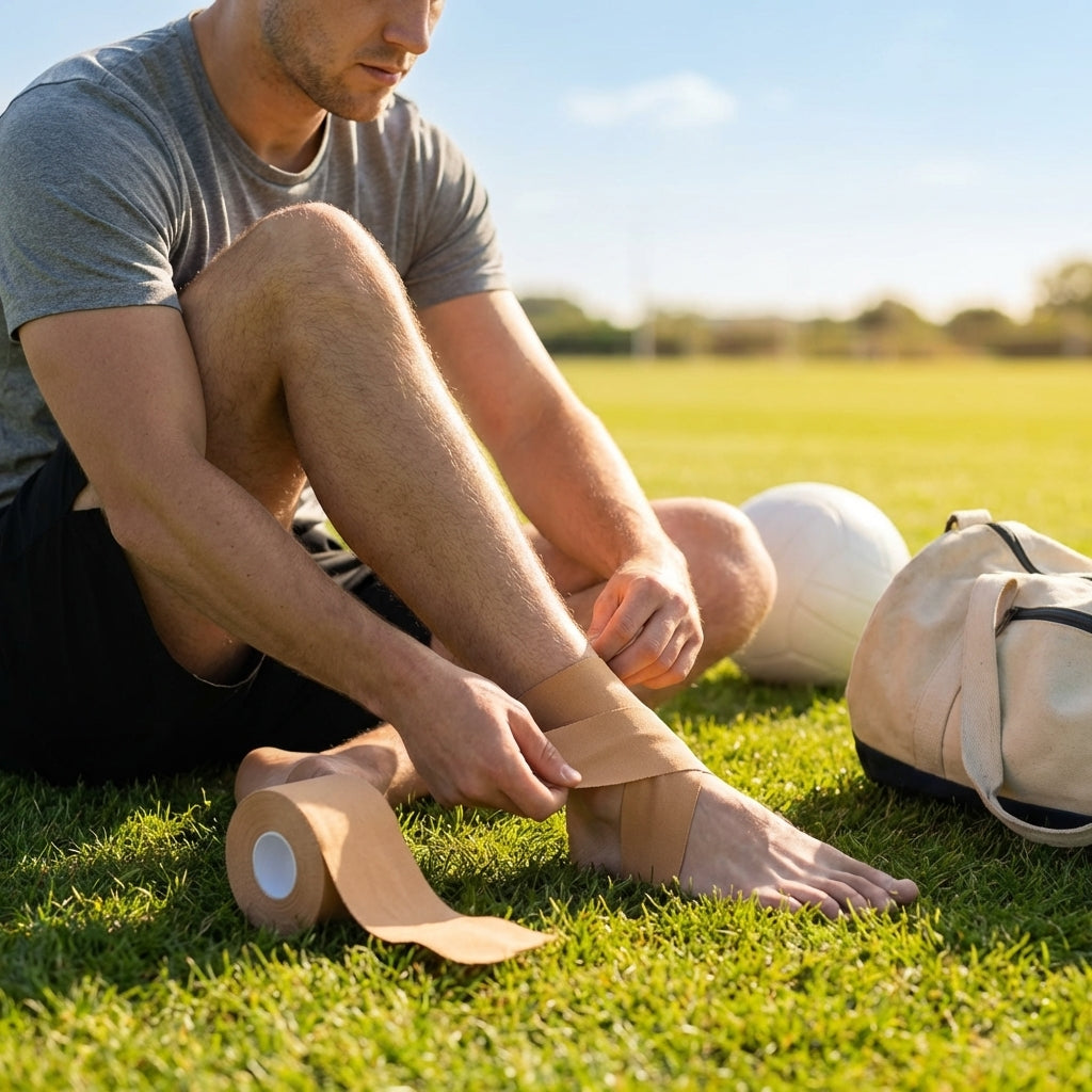 Zinc Oxide Rayon Tape – 3.8cm x 10m Tan – Durable Support – Sports & Physiotherapy