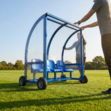 Sports team shelter with aluminium frame and multiple colour options